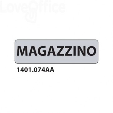 Cartelli per interni "Magazzino" 17x4,5 cm Grigio/nero - 1401.074AA (conf.15)