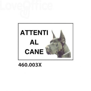 Cartello di avviso "Attenti al cane" 20x30 cm - 460.003X