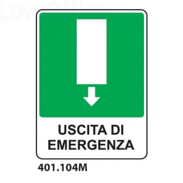 Cartello di avviso "Uscita di emergenza" 250x310 mm 401.104M