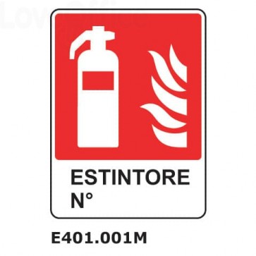 Cartello "Estintore nr. EN ISO 7010" E401.001M