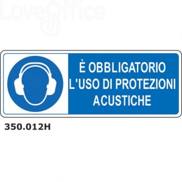 Cartello di obbligo "Obbligatorio usare protezione acustiche" 33x50 cm