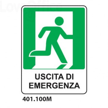 Cartello "Uscita di emergenza" - a destra 401.100M