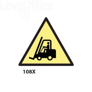 Cartello "Pericolo carrelli elevatori" 108X