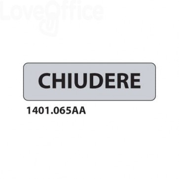 Cartelli per interni "Chiudere" 17x4,5 cm Grigio/nero - 1401.065AA (conf.15)