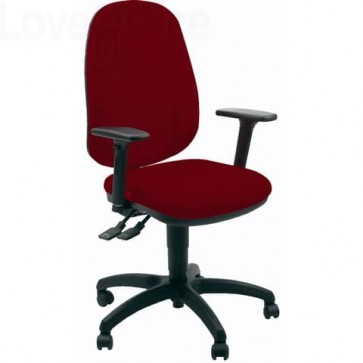 Sedia girevole con schienale sagomato Unisit Giano Eco Smart - polipropilene - Rosso - braccioli inclusi - GIGI/BR3D/ER