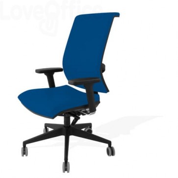 Sedia girevole da ufficio Blu con braccioli - Unisit Galatea GTJE - ignifugo - schienale in rete - GTJE/BR/IB