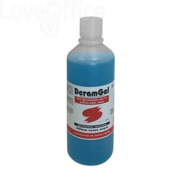 Gel igienizzante idroalcolico per mani DermaGel antibatterico - alcol >65% - flacone 500 ml Trasparente - 020IG0500