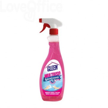 Detergente Multiuso e Vetri Igienizzante con Alcol Gleen - flacone 750 ml - tappo trigger spray - 7-0264