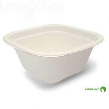 Vaschette quadrate in polpa di cellulosa 340 ml Scatolificio del Garda Bianco - 3453 (conf.125)