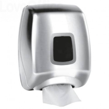Distributore di carta igienica interfogliata QTS in ABS - max 350 foglietti Argento - STE-TSF2/S