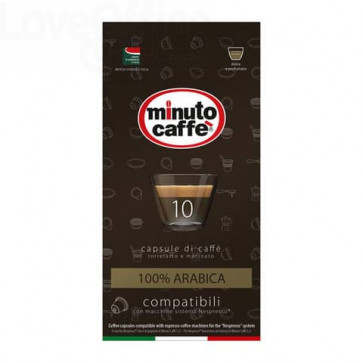 Caffè in capsule compatibili Nespresso Minuto caffè Espresso love3 100% arabica - 01349 (10 pezzi)