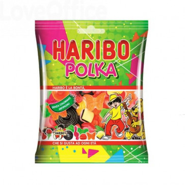 1790 Caramelle Haribo Polka - Busta 100 gr - Assortito liquirizia/frutta -  16504 1.63 - Cibo e Bevande - LoveOffice®