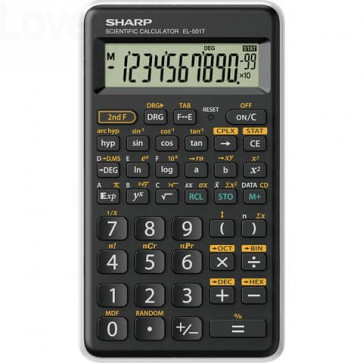 Calcolatrice scientifica Sharp EL-501T con 146 funzioni e ampio display 10+2 cifre Bianca