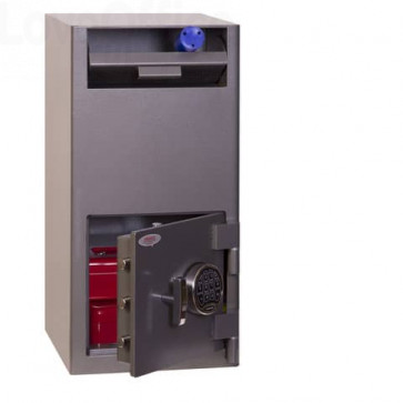 Cassaforte antirapina con cassetto basculante Security Italia Cashier Deposit serratura elettronica Grigio 