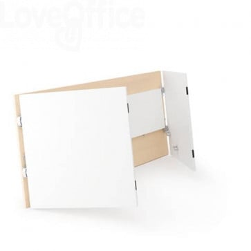 Scrivania pieghevole Witoffice LineKit - 150x70xH.73,5 cm piano rovere - struttura bianca