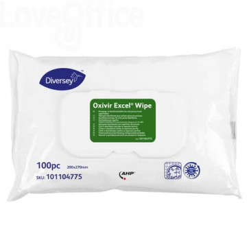 Salviette detergenti disinfettanti per superfici Diversey Oxivir Excel Wipes (conf.100 salviette)
