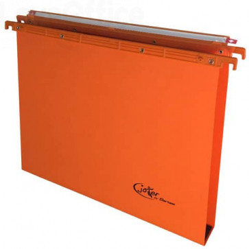 Cartelle sospese orizzontali per cassetti Joker interasse 39 cm - fondo U 3 cm Arancio - Cartoncino 270 gr (conf.25)