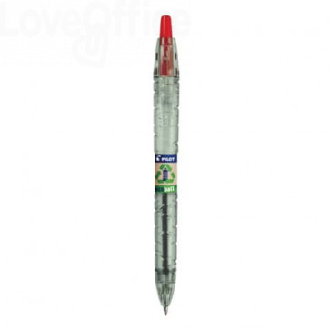 Penna a sfera a scatto Pilot ecoball B2P ricaricabile - punta 1 mm - inchiostro a base d'olio - Rosso