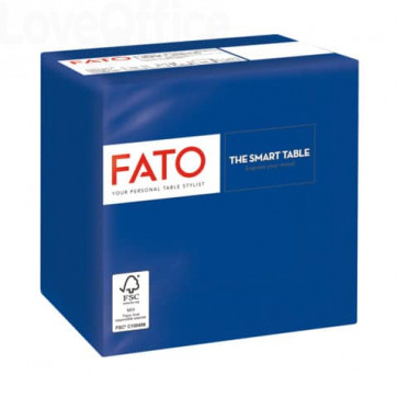 Tovaglioli piegati 2 veli Fato Smart Table pura cellulosa 24x24 cm - Blu notte (conf.100)