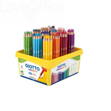 2123 Schoolpack GIOTTO pastelli tondi mina 3,3 mm laccati 24 colori  assortiti Green Pack (conf.168) 61.35 - Cancelleria e Penne - LoveOffice®
