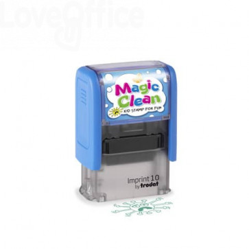 Timbro motivazionale per bambini Trodat Magic Clean 10 - Blu - 26x9 mm - 171369