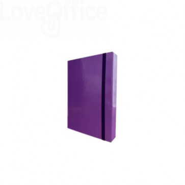 Portaprogetti in cartone con elastico piatto Euro-Cart Iris Dorso 5 cm Viola - formato A4 - CPRIO05ELPVI IRIS