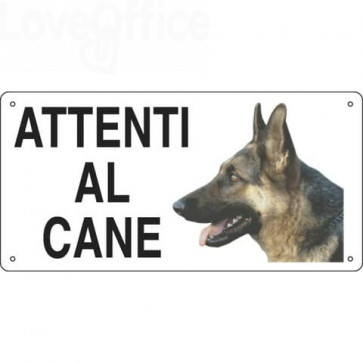 Cartello informativo 25x12,5 cm Cartelli Segnalatori "Attenti al cane" 8505