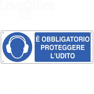 Cartello d'obbligo 35x12,5 cm Cartelli Segnalatori "Proteggere l'udito" E1906K