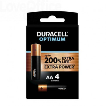 Batterie alcaline Duracell Optimum Stilo AA - MN1500 mAh - DU0030-05000394139183 (conf.4)