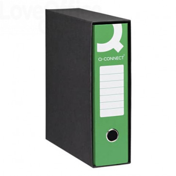 Registratori commerciali con custodia Q-Connect dorso 8 cm - 23x30 cm - Verde scuro (conf.10)