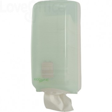 Dispenser mini di carta igienica interfogliata ECO QTS Verde opalino - 16x13,5x33 cm - 700 fogli - E-TO/SF1-S
