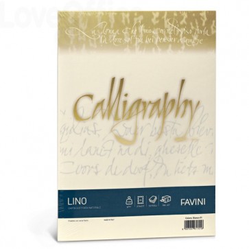 Calligraphy effetto lino Favini - lino - Avorio- fogli - A4 - 120 g/m² - A69Q514 (conf.50)