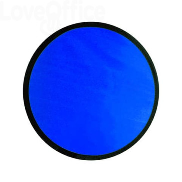 Frisbee pieghevole in poliestere con pouch colorata coordinata - ø25 cm - blu-silver 5007785