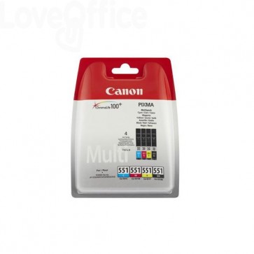 Cartucce Originali Canon 6509B008 blister CLI-551 Nero+Ciano+Magenta+Giallo (conf.4)