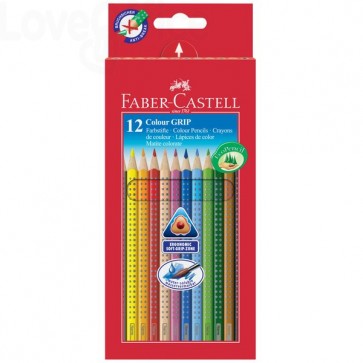 Faber Castell matite colorate acquerellabili triangolari Colour Grip - Astuccio Cartone (Conf.12)