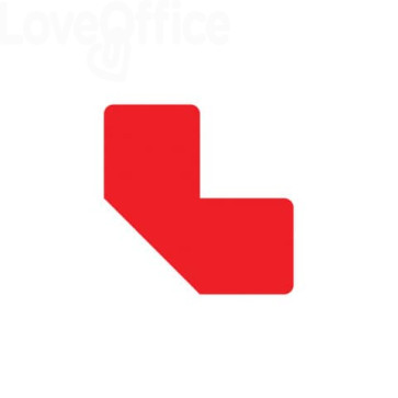 Sticker per pavimenti a L - 10x5 cm - Tarifold Rosso - B197203 (conf.10)
