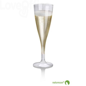 Bicchieri champagne Trasparente Scatolificio del Garda - capienza 100 ml 183x60 mm - ø55 mm (conf.27)