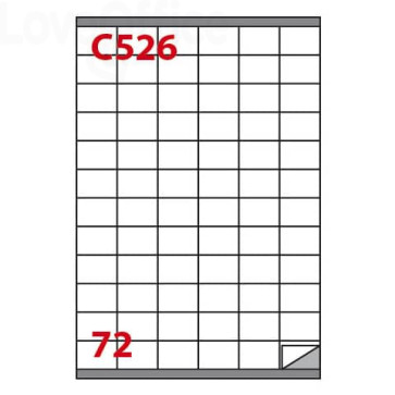 Etichette Bianche con margine Copiatabu C526 laser/inkjet 72 et./foglio - Markin 35x23,5 mm - X210C526 (conf.100 fogli)