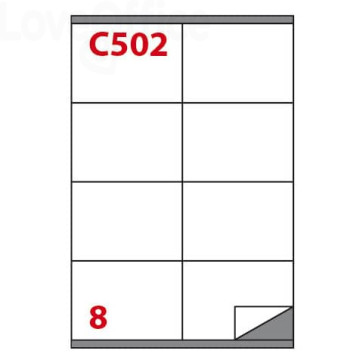 Etichette Bianche Copiatabu C502 laser/inkjet 8 et./foglio - Markin 105x72 mm - X210C502 (conf.100 fogli)