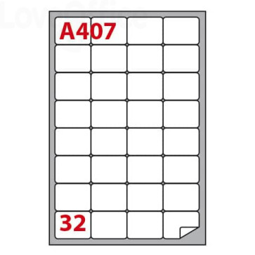 Etichette Bianche permanenti Copiatabu A407 47x35 mm - angoli arrotondati - 32 et./foglio - Markin (conf.100 fogli)