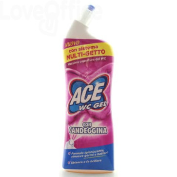 Detergente per WC liquido multigetto in gel - 700 ml Ace candeggina profumata