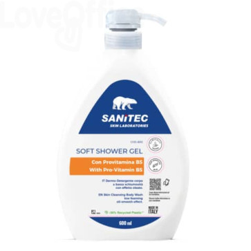 Soft shower gel Dermo-Detergente corpo a bassa schiumosità Skin Lab Sanitec 600 ml