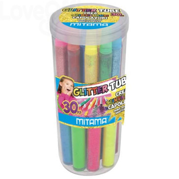 Colla Glitter in tubo - Mitama formati e colori assortiti (conf.25)