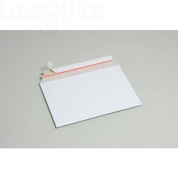 Buste a sacco in cartoncino teso Bianco apertura lato lungo Cart Pack Bong formato A4,2DVD - 450g/m² (conf.100)