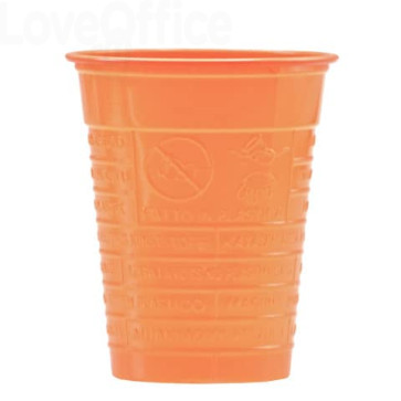 Bicchieri 200 ml R marcato in polistirene Dopla Arancione (conf.100)