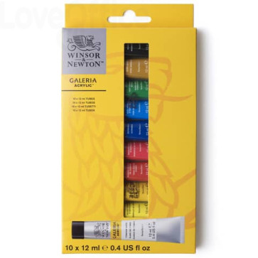 Set tubetti colore acrilico Galeria 12 ml Winsor&Newton colori assortiti (conf.10)