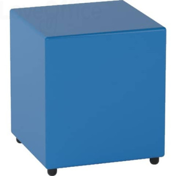 Pouf in similpelle cubico 40x40x46 cm Motris Blu PSRT40SPNI02