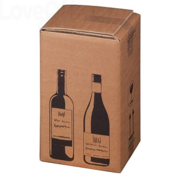 Scatole per bottiglie Wine Pack Bong quattro bottiglie - 21,2x20,4x36,8 cm (conf.10)