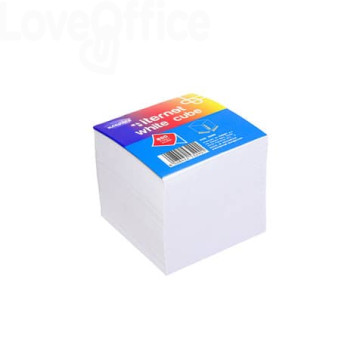 Blocco in carta Bianca collato su 1 lato 90x90x90 mm - 800 fogli Memoidea white cube
