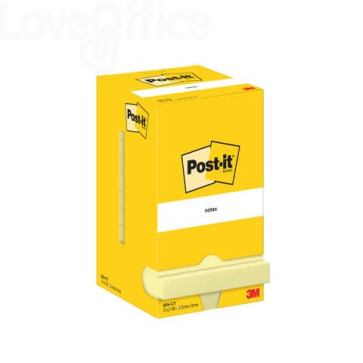 Foglietti riposizionabili Giallo Canary Post-it® 76x76 mm - 12 blocchetti da 100 ff - 7100290160